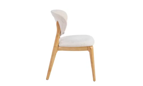 Set Masă Living Extensibilă DTW1002 Albă cu 6 Scaune DCW2703 CF Bej