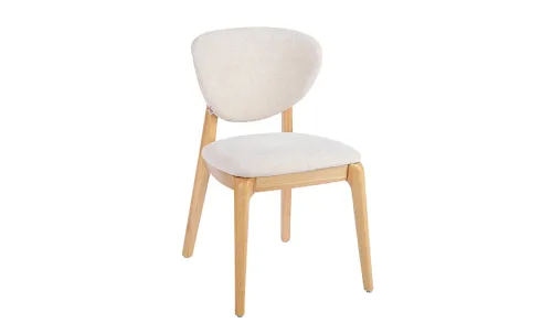 Set Masă Living Extensibilă DTW1002 Albă cu 6 Scaune DCW2703 CF Bej