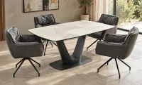Set Masă Extensibilă CT139 cu 4 Scaune KJC389 Gri