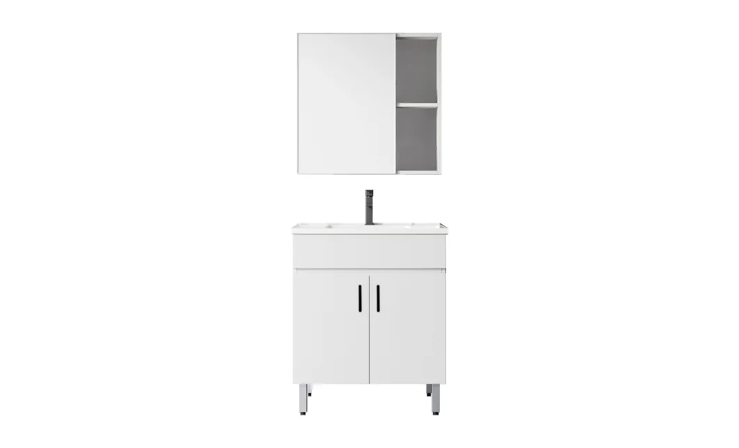 Set Mobilier Baie KJBS-P007-60 Alb cu Lavoar și Oglindă 2