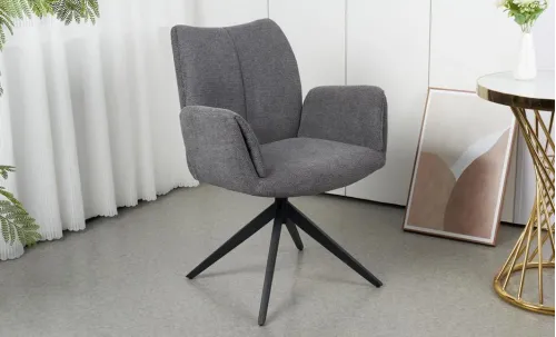 Scaun Living Rotativ KJC77 Gri Închis
