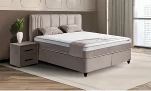 Set Pat Tapitat cu Saltea Belicia Bej, 160 x 200