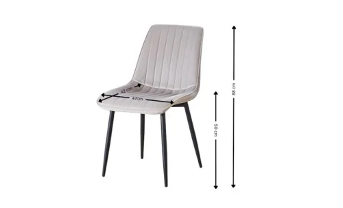 Set Masă Living Extensibilă DTM0101CS Bej cu 4 Scaune Tapițate KJC176 Bej