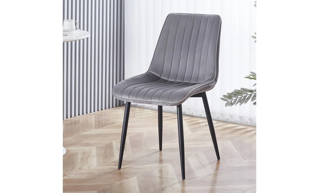 Set Masă Living Extensibilă DTM0101CS Bej cu 4 Scaune Tapițate KJC176 Gri