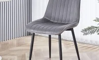 Set Masă Living Extensibilă DTM0101CS Bej cu 4 Scaune Tapițate KJC176 Gri