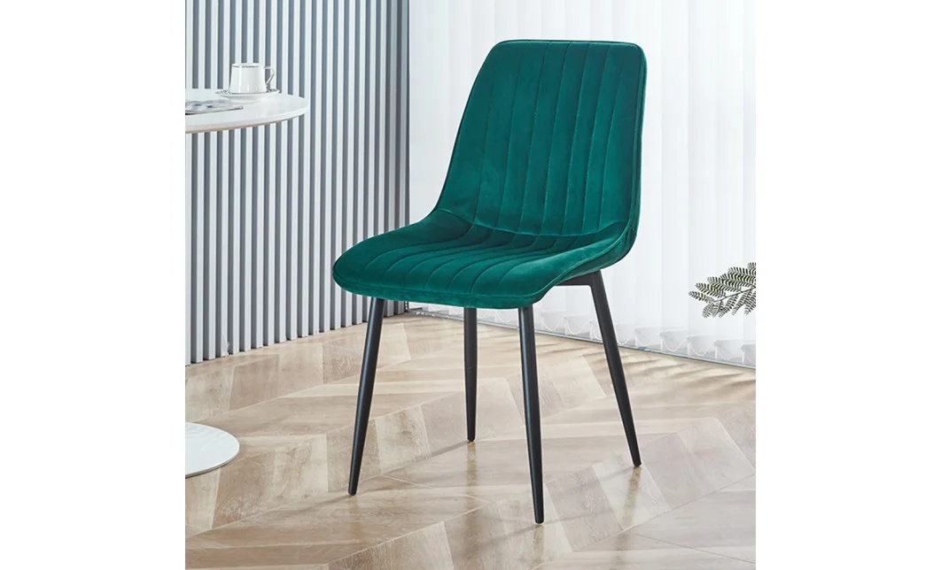 Set Masă Living Extensibilă DTM0101CS Bej cu 4 Scaune Tapițate KJC176 Verzi