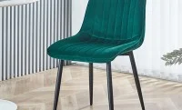 Set Masă Living Extensibilă DTM0101CS Bej cu 4 Scaune Tapițate KJC176 Verzi