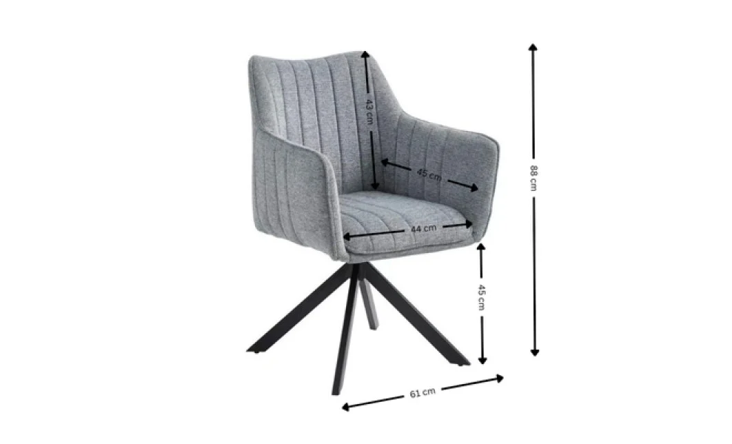 Scaun Living Tapitat KJC385 Gri 3
