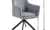 Scaun Living Tapitat KJC385 Gri 3