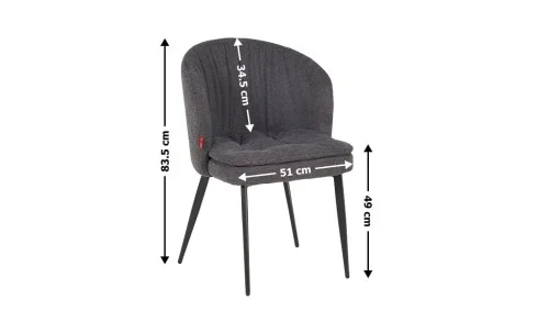 Scaun Living cu Picioare Metalice DCM0102CF Gri