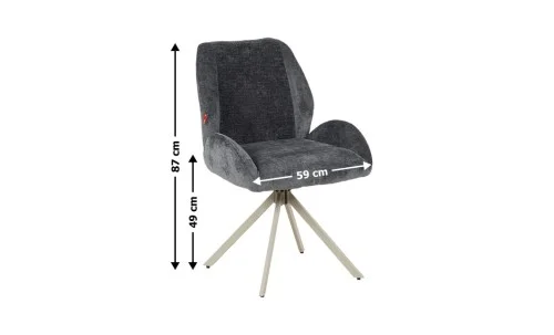Set Masă Living Extensibilă CT163 Blat Ceramic Alb cu 4 Scaune DCM0104CS Gri