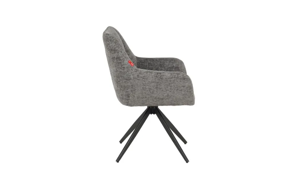 Set Masă Living Extensibilă DTM0405CS Blat Ceramic Bej cu 6 Scaune Rotative DCM0112 Gri
