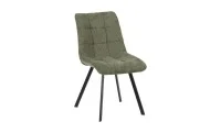 Set Masă Living Extensibilă Blat Ceramic KJT416 Alb-Cappuccino cu 4 Scaune DCM1801CF Verzi