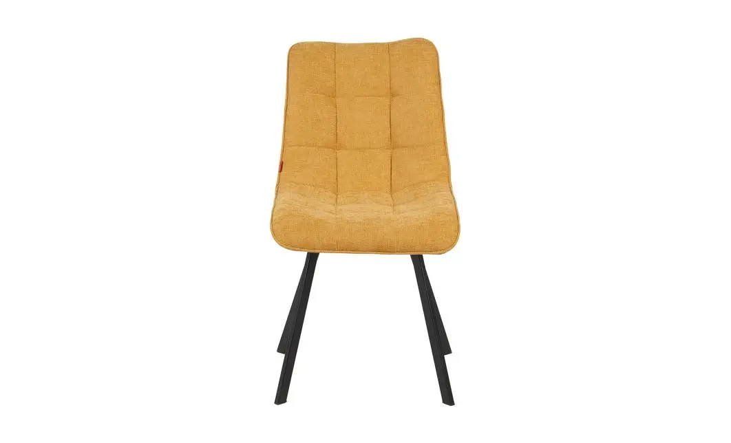 Set Masă Living Extensibilă DTM0101CS Bej cu 4 Scaune Tapițate DCM1801CF Muștar