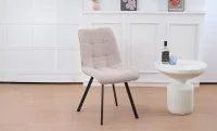Set Masă Living Extensibilă DTM0101CS Bej cu 4 Scaune Tapițate DCM1801CF Bej