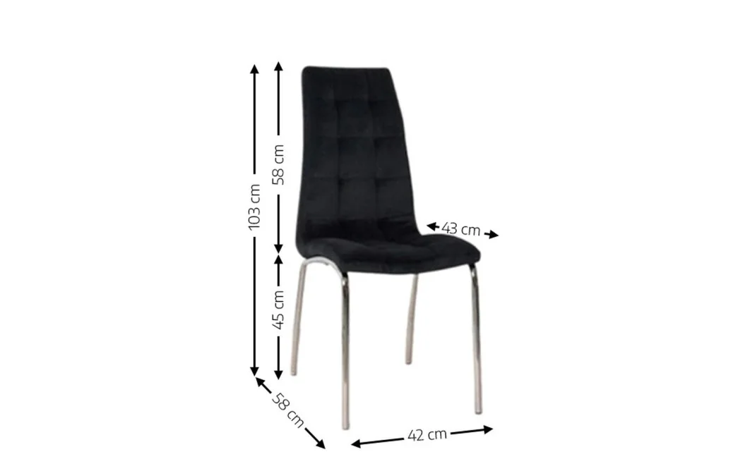 Set Masă Living Extensibilă CT163 Blat Ceramic Alb cu 4 Scaune Tapițate F630 Negre 3