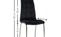 Set Masă Living Extensibilă CT163 Blat Ceramic Alb cu 4 Scaune Tapițate F630 Negre 3