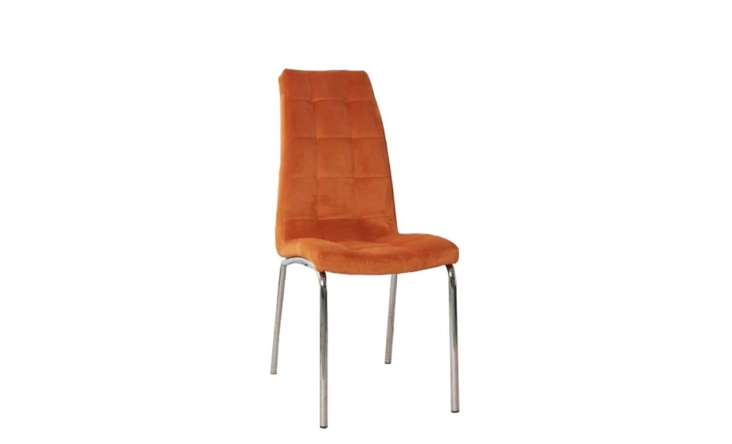 Set Masă Living Extensibilă DTM0101 Blat Ceramic Gri cu 4 Scaune Tapițate F630 Portocalii 4