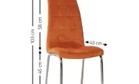 Set Masă Living Extensibilă DTM0101 Blat Ceramic Gri cu 4 Scaune Tapițate F630 Portocalii 5