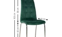 Set Masă Living Extensibilă CT163 Blat Ceramic Alb cu 4 Scaune Tapițate F630 Verzi 3