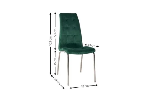 Set Masă Living Extensibilă CT163 Blat Ceramic Alb cu 4 Scaune Tapițate F630 Verzi