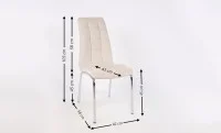 Set Masă Living Extensibilă CT163 Blat Ceramic Alb cu 4 Scaune Tapițate F630 Bej