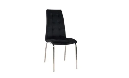Set Masă Living Extensibilă Blat Ceramic KJT416 Alb-Cappuccino cu 4 Scaune F630 Negre
