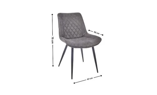 Set Masă Living Extensibilă KJT417 Albă cu 6 Scaune J262-L Gri