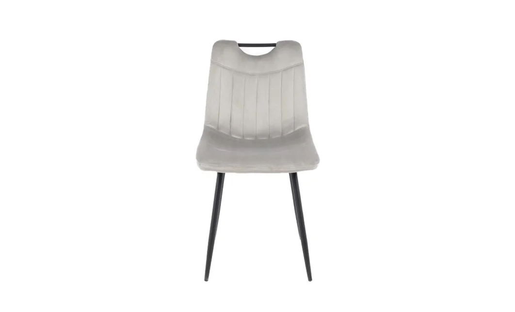 Set Masă Living Extensibilă Blat Ceramic KJT416 Alb-Cappuccino cu 4 Scaune KJC0358 Gri