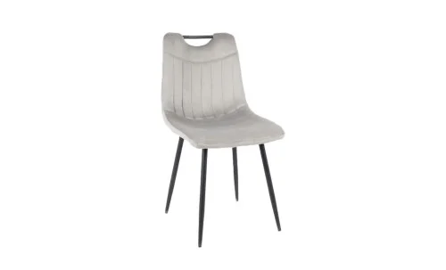 Set Masă Living Extensibilă Blat Ceramic KJT416 Alb-Cappuccino cu 4 Scaune KJC0358 Gri