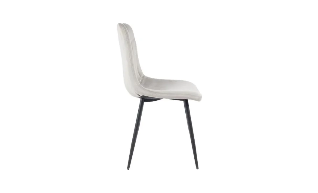 Set Masă Living Extensibilă Blat Ceramic KJT416 Alb-Cappuccino cu 4 Scaune KJC0358 Gri