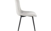 Set Masă Living Extensibilă Blat Ceramic KJT416 Alb-Cappuccino cu 4 Scaune KJC0358 Gri