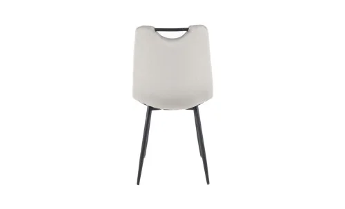 Set Masă Living Extensibilă Blat Ceramic KJT416 Alb-Cappuccino cu 4 Scaune KJC0358 Gri