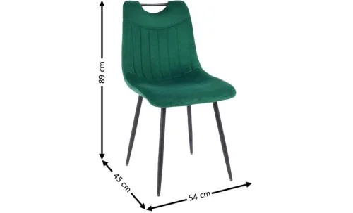 Set Masă Living Extensibilă KJT546 Gri cu 4 Scaune Tapițate KJC0358 Verzi