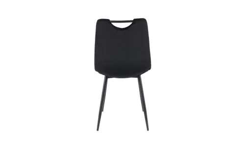 Set Masă Living Extensibilă DTM0101 Blat Ceramic Gri cu 4 Scaune Tapițate KJC0358 Negre
