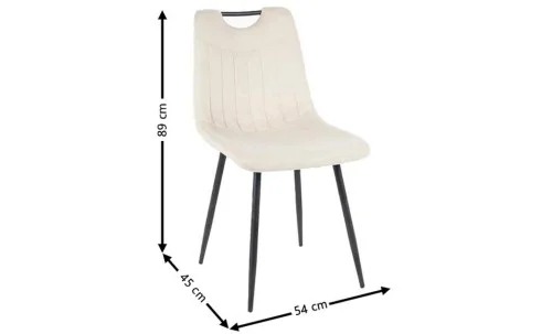 Set Masă Living Extensibilă KJT546 Gri cu 4 Scaune Tapițate KJC0358 Bej