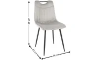 Set Masă Living Extensibilă Blat Ceramic KJT416 Alb-Cappuccino cu 4 Scaune KJC0358 Gri