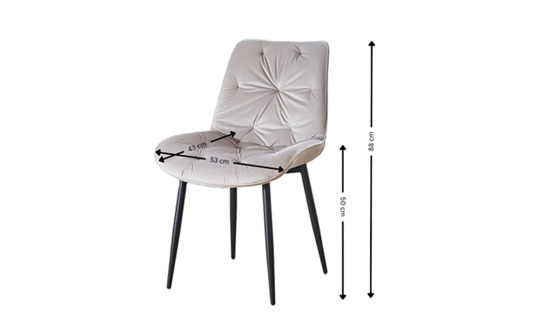 Set Masă Living Extensibilă KJT417 Albă cu 4 Scaune KJC0357 Bej 6
