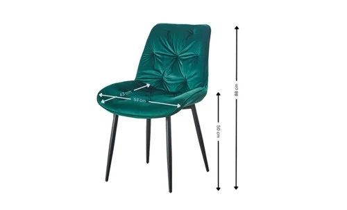 Set Masă Living Extensibilă KJT417 Albă cu 4 Scaune KJC0357 Verzi