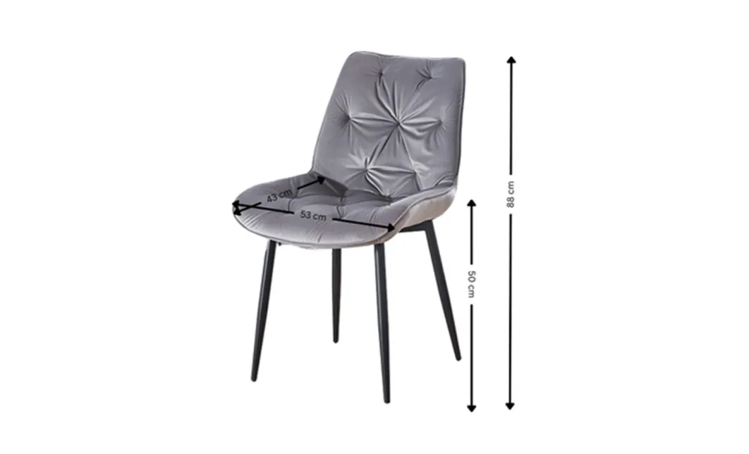 Set Masă Living Extensibilă Yense 125 Gri Lagun cu 4 Scaune Tapițate KJC0357 Gri