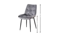 Set Masă Living Extensibilă Yense 125 Gri Lagun cu 4 Scaune Tapițate KJC0357 Gri