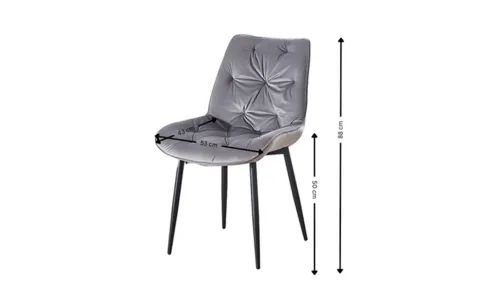 Set Masă Living Extensibilă Yense 125 Gri Lagun cu 4 Scaune Tapițate KJC0357 Gri