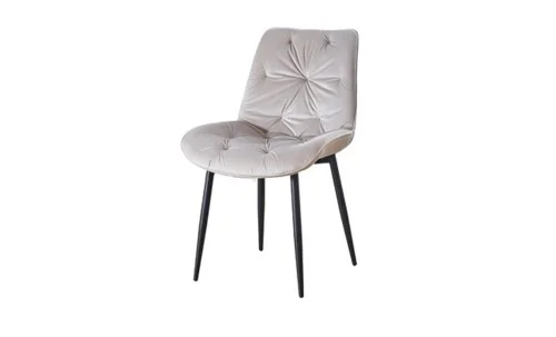 Set Masă Living Extensibilă Blat Ceramic KJT416 Alb-Cappuccino cu 4 Scaune KJC0357 Bej
