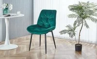 Set Masă Living Extensibilă KJT417 Albă cu 4 Scaune KJC0357 Verzi 10