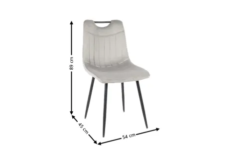 Set Masă Living Extensibilă KJT546 Gri cu 4 Scaune Tapițate KJC0358 Gri