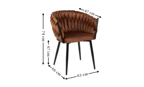 Set Masă Living Extensibilă CT163 Blat Ceramic Alb cu 4 Scaune KJC11 Maro