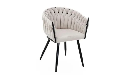 Set Masă Living Extensibilă CT242 Blat Sticlă Securizată cu 6 Scaune KJC11 Bej