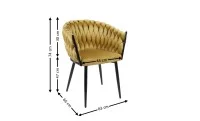 Set Masă Living Extensibilă CT163 Blat Ceramic Alb cu 4 Scaune KJC11 Muștar 6