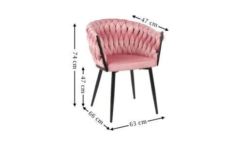 Set Masă Living Extensibilă CT163 Blat Ceramic Alb cu 4 Scaune KJC11 Roz