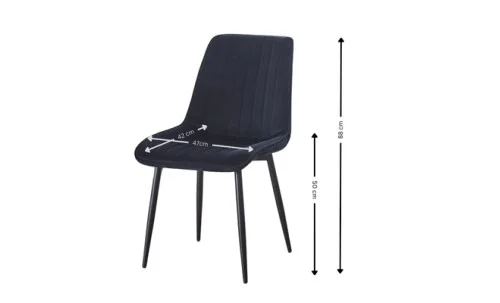 Set Masă Living Extensibilă KJT380 Blat Lucios Alb cu 6 Scaune Tapițate KJC176 Negre